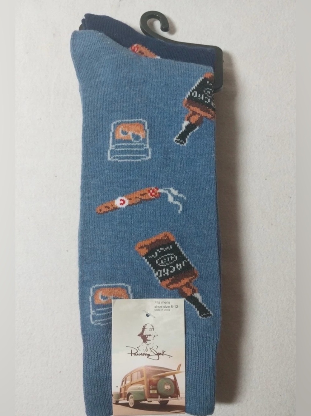 Panama Jack Men’s 2 Pair Whiskey & Cigar Novelty Crew Socks Shoe Size 8-12 NWT